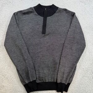Peter Millar Mens Sweater 100% Merino Wool Mock Neck Pullover Size S Black